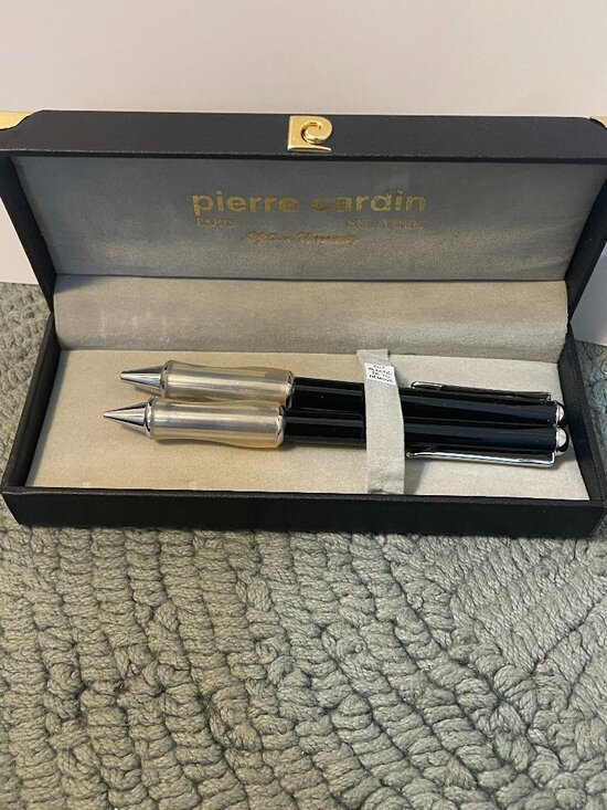 Pierre Cardin Other - Vintage Pierre Cardin Pen and Pencil Set Black and Silver Tone with rubber grip